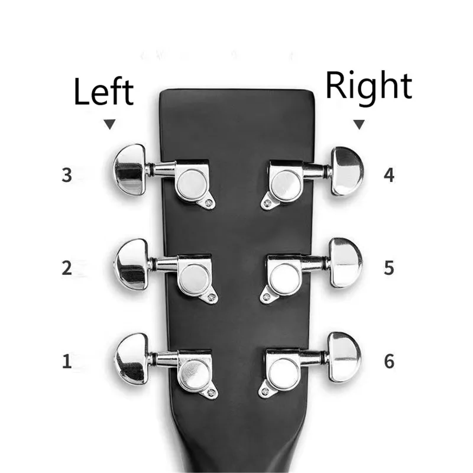 Afinador de Guitarra Clavijas de afinación cuerdas for guitarra folk, afinadores botón metálico semicerrados o totalmente cerrados, accesorios for clavijas | C 6Pcs