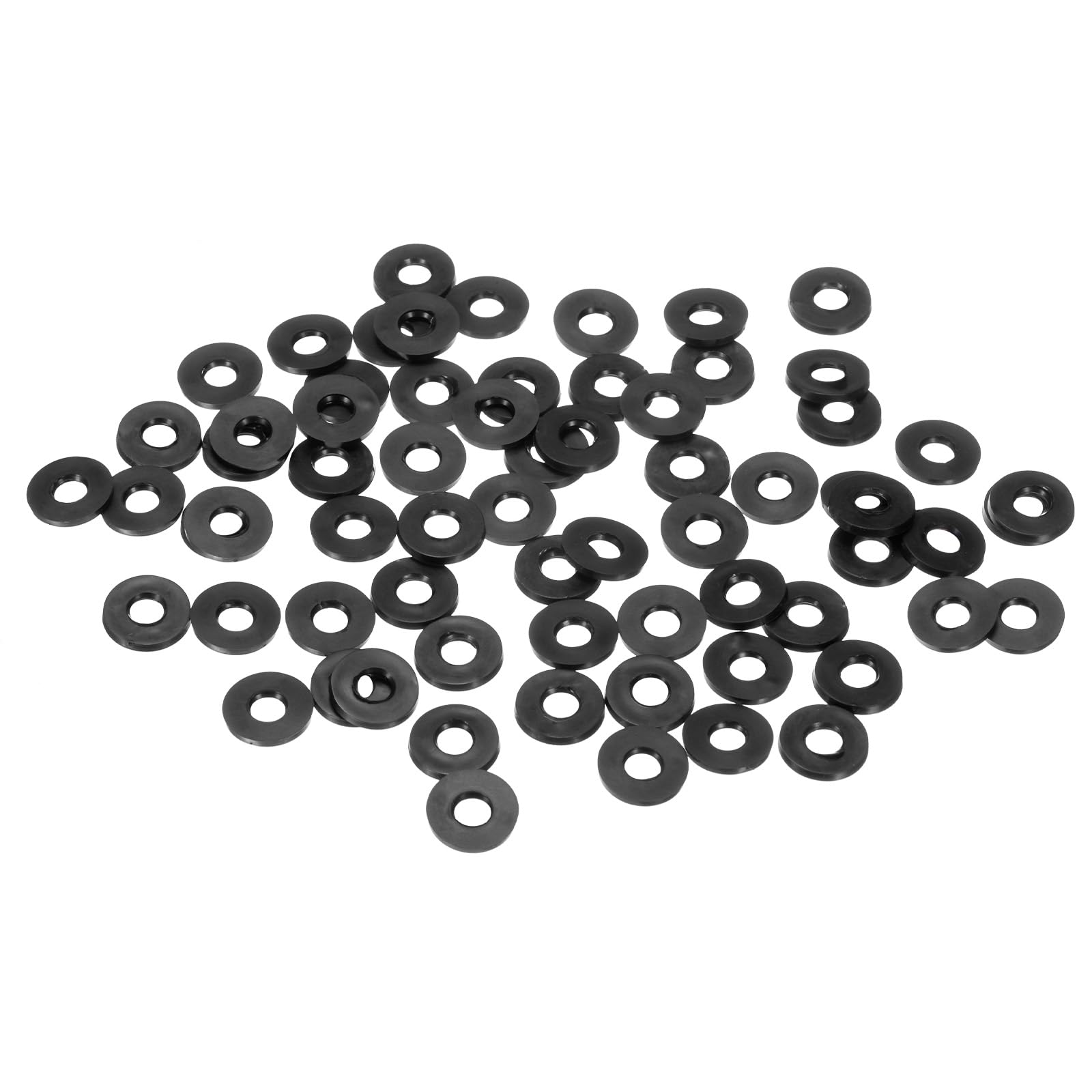 M METERXITY 100-Pack M6 Black Rubber Flat Washer Assorted Kit, 6mm ID 13mm OD 1.6mm Thickness, 13 mm
