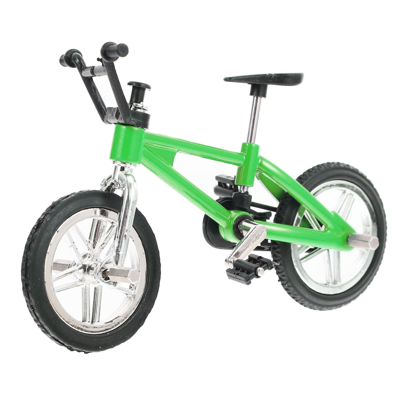 WHAMVOX Dollhouse Miniature Metal Mini Bike Realistic Tiny Bike Green for Decor Photos