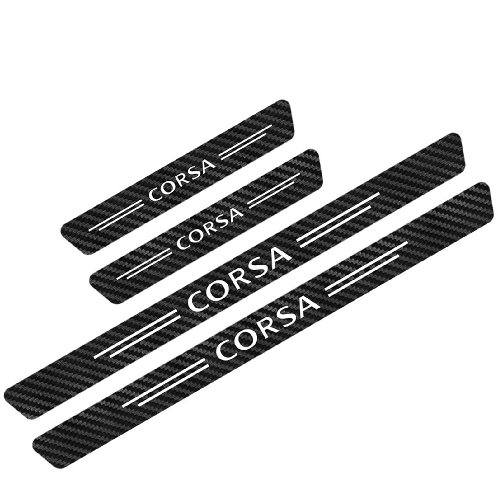 Symilov Corsa Car Door Sill Protector For Op-El, 4Pcs Anti Scratch Carbon Fiber Threshold Edge Entry Guard Stickers Kick Plates Styling Accessories,