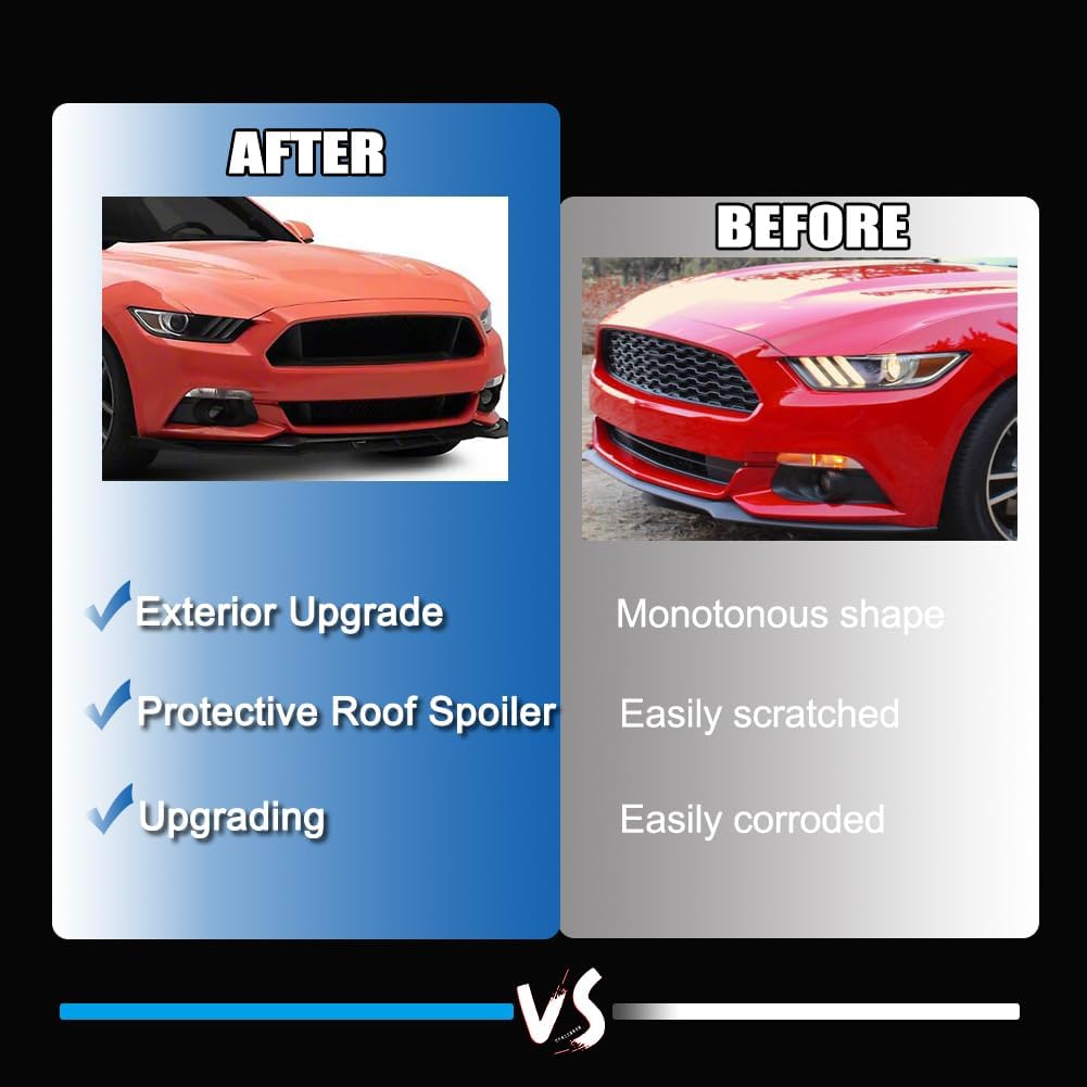 Front Lip for Ford Mustang 2015-2017 Carbon Fiber Pattern, Sporty Appearance Upgrade, Front Bumper Protector, Impact & Scratch Resistant, Ideal for Car Modification Enthusiasts