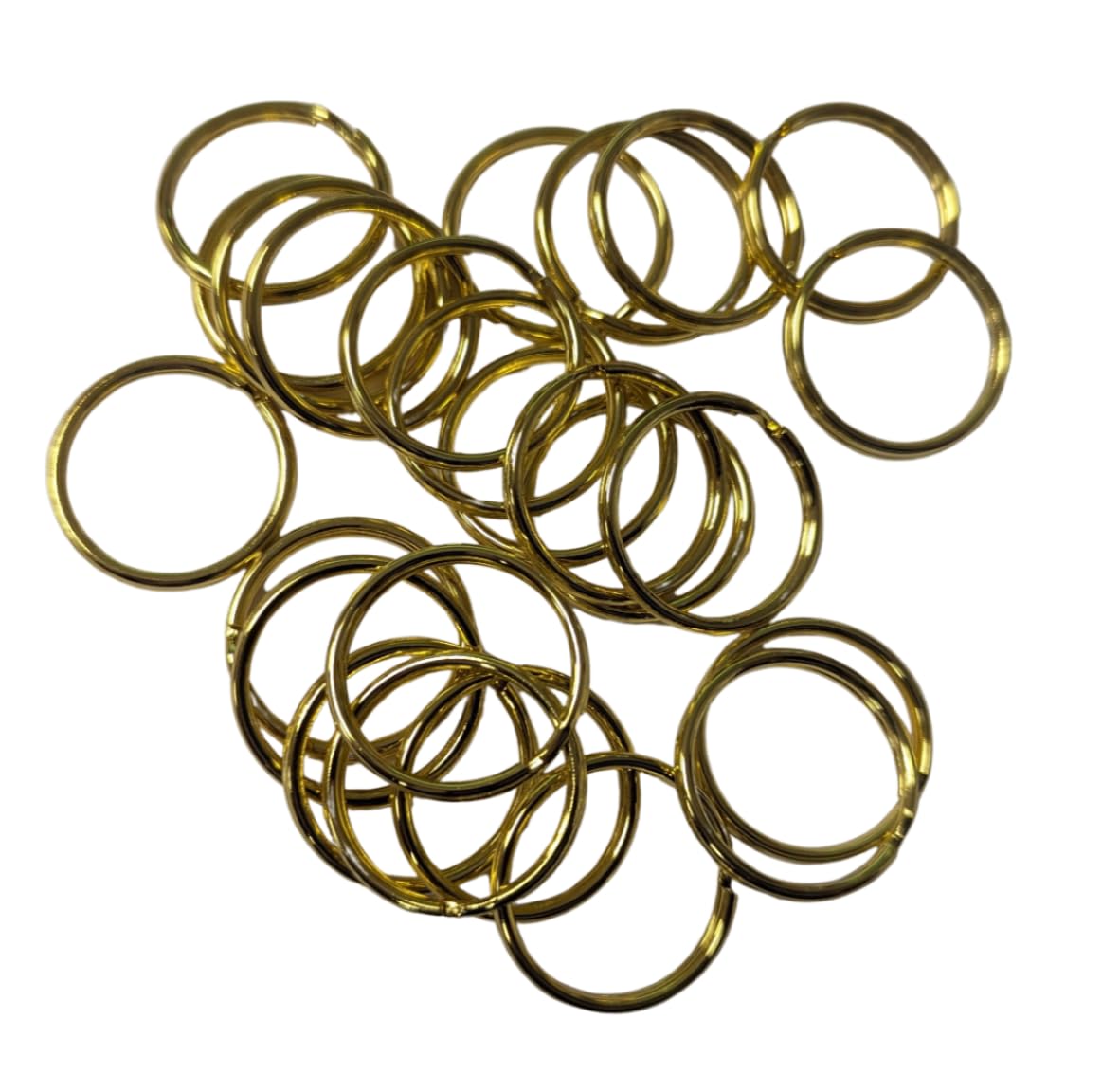 celloexpress 15mm Double Loop Split Ring for Keyrings and Craft Making (Round Gold, Pack of 100)