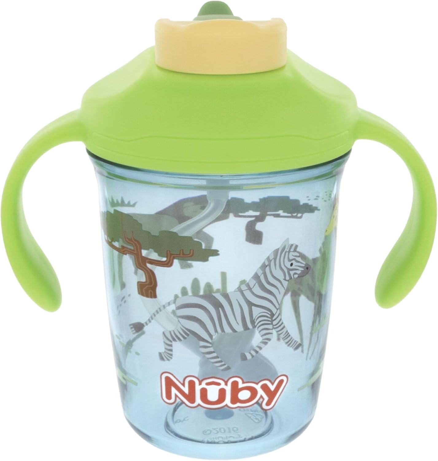 Nuby Multi-Function 2-in-1 Toddler Cup with 360° Weighted Straw and Hard Spout - 8 oz - Easy Grip Handles and Flip-It Top - 4+ Months - Dachshunds