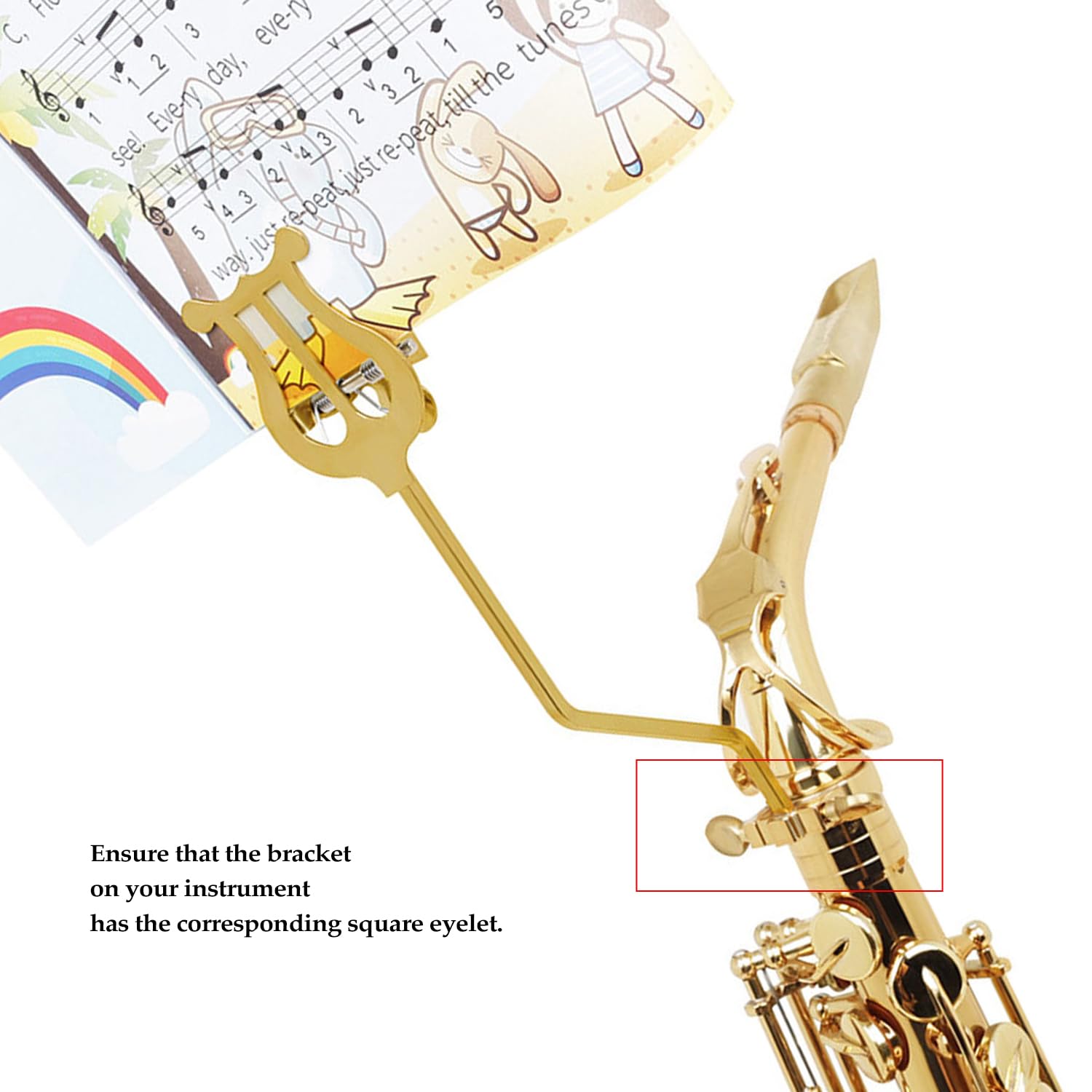 Tissting Pince pour Partition de Saxophone Alto, Support Vertical pour Partitions de Marche pour Saxophone Ténor, Remplacement de Lyre pour Alto Ténor Pince