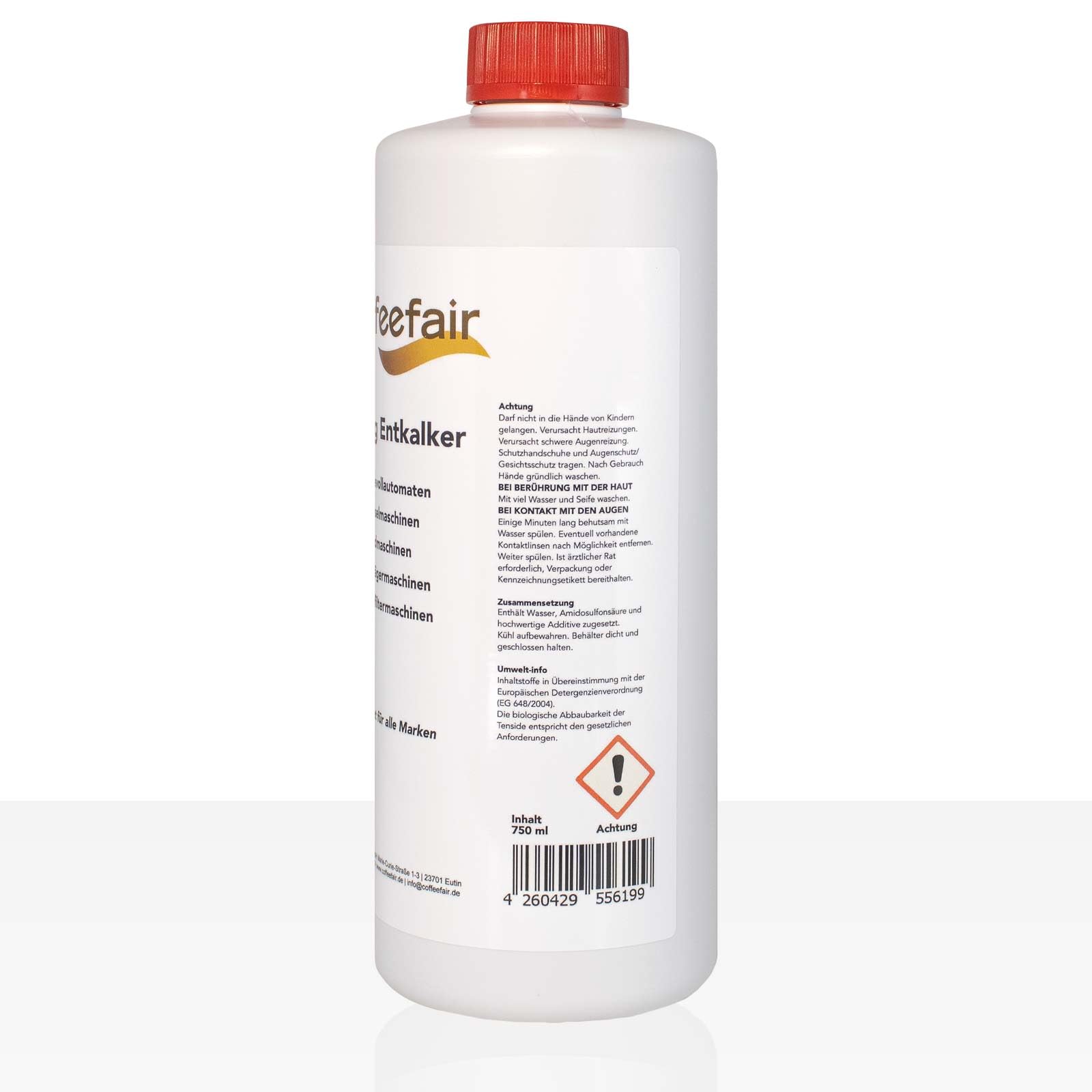 Coffeefair Flüssigentkalker 25 x 750 ml Entkalker für Kaffeemaschinen, Kaffeevollautomaten, Filterkaffeemaschinen & Siebträgermaschinen, für alle Marken