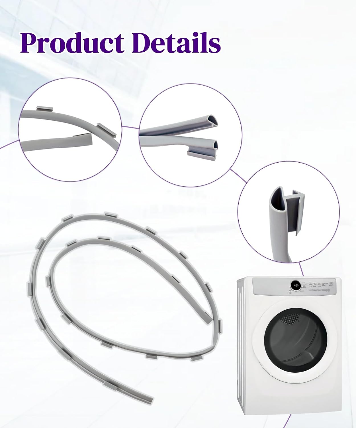 137553402 Dryer Door Seal Part Fits For Some Frigidaire Electrolux Crosley Dryer Models,Replaces 134720900,134720902,3015876,AP5736220,PS8689127,EAP8689127