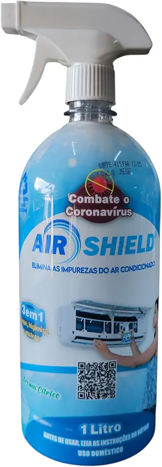 Air Shield Limpeza Higienização Bactéria Ar Condicionado 1lt