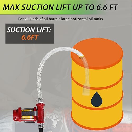 Miniatura 5 de Bomba automática de transferencia de combustible de gasolina de 110 V con boquilla manual, bomba de transferencia de combustible autocebante
