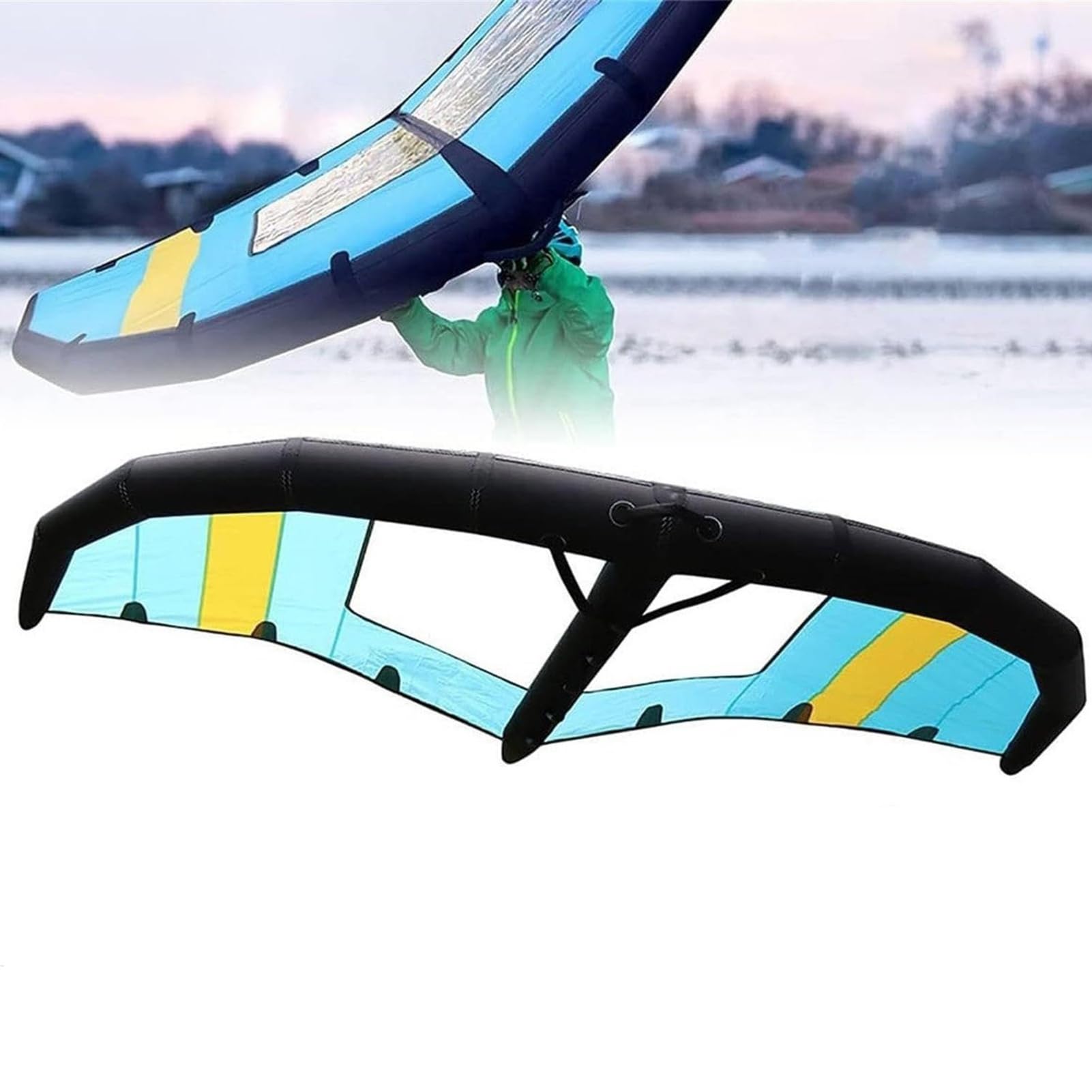 Windsurfen, aufblasbarer Wind-Handflügel, Folie, Kitesurfen | Tragbarer Windsurfen, aufblasbarer Flügel, Renn-Surfbrett-Windflügel for Anfänger(6Square meter)