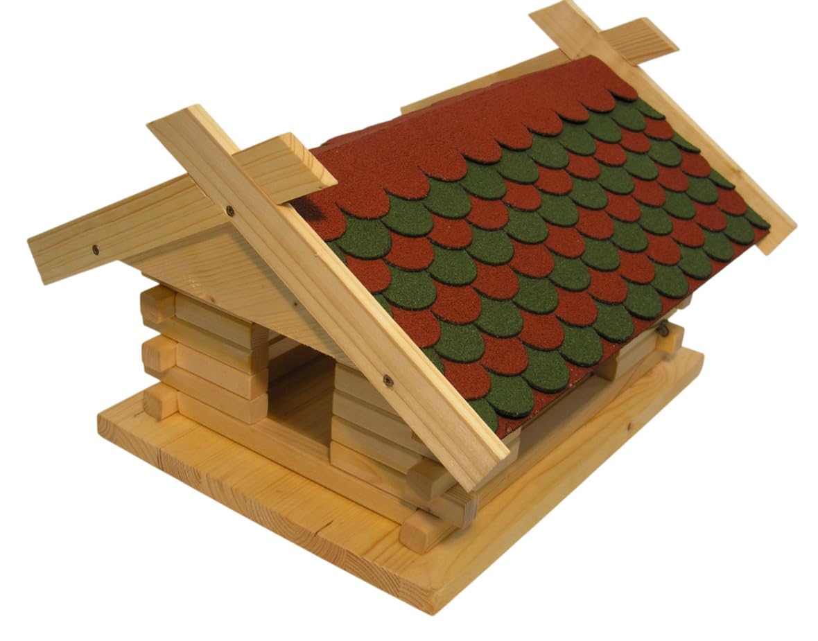 Vogelhaus Bausatz Herbstlaub Fichtenholz Manufaktur Martinshof Schindeln 23.213" L45 B40 H28cm Futterhaus. Garten. Herbst. Futterplatz. Fütterung Outdoor. Holz