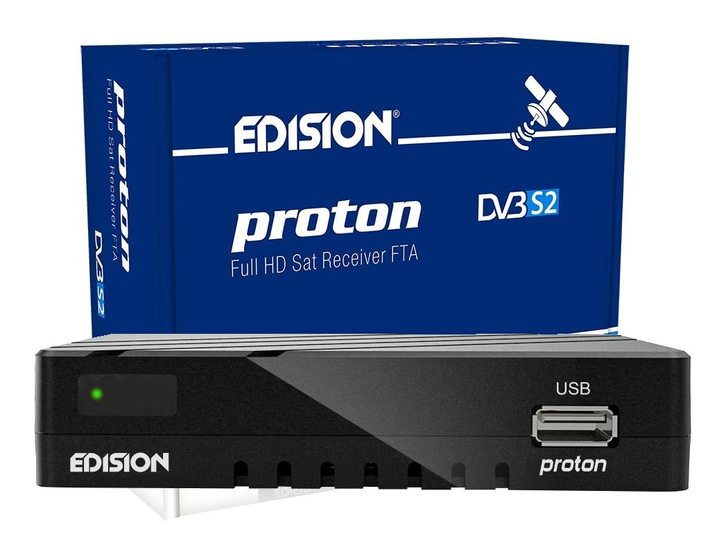 Edision Proton Full HD Satellite Receiver Fta HDTV DVB-S2 (HDMI, AV, USB 2.0) Astra 19.2 Pre-Programmed