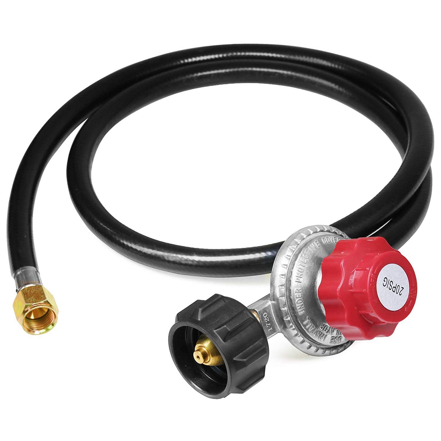 Ifutniew High Pressure Propane 0-20 Psi Adjustable Regulator With 4Ft Qcc1/Type1 Hose - Fits For Propane Burner Turkey Fryer Smoker And More Appliances