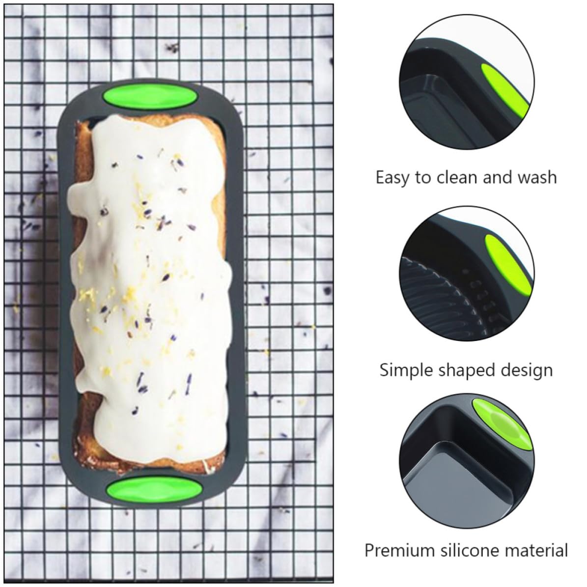 Set de 5 Moldes de Silicona para Repostería, Reutilizables y Resistentes al Calor, Ideales para Hornear Cocina