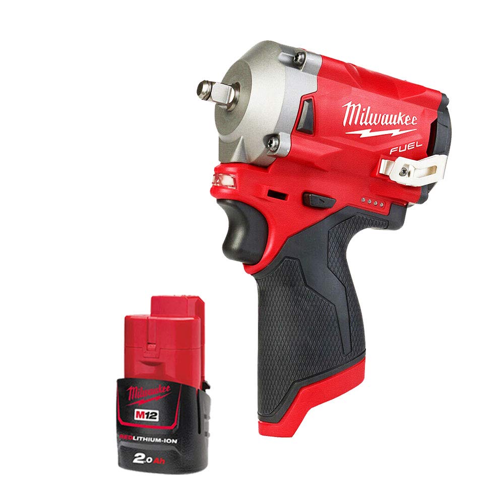 Milwaukee M12FIW38 12V Li-ion Fuel 3/8" Impact Wrench with 1 x 2.0Ah Battery
