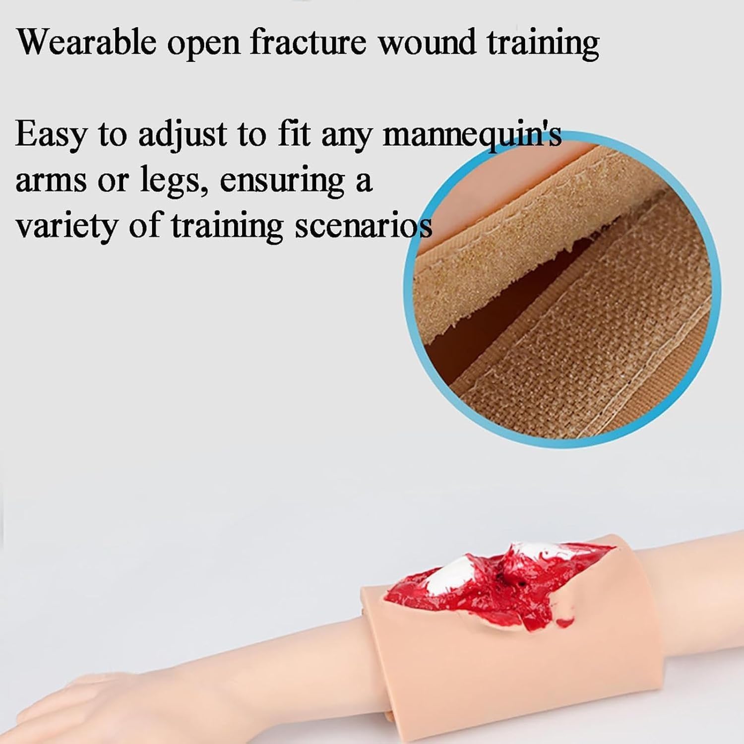 Offenes Tibiafraktur-Trainingsmodell, Trauma-Modell, Fraktur-Wundverband- Und Nahttraining, Simulierte Blutende Wundversorgung, Wiederverwendbarer Trauma-Simulator