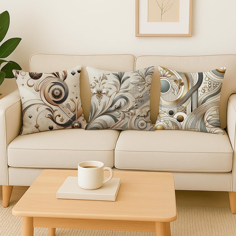 European-Style Luxury Floral Pillow Covers - Imitation Cotton Linen, Perfect for Sofa, Living Room, Bedroom, or Bay Window Decor.(24 * 24inch,OSQS-H)