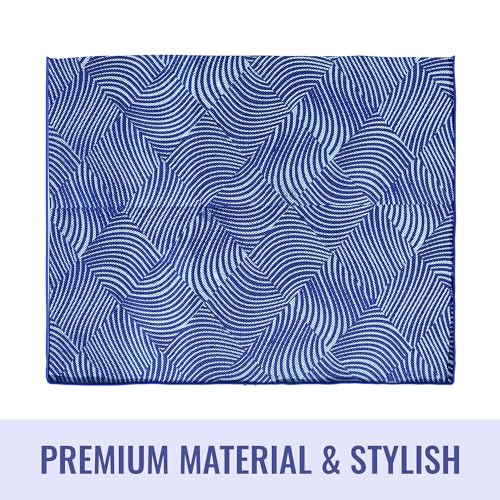 Image of Kuber Industries Non-Woven Clothes Organizer For Wardrobe (Pack of 3) - Storage Organizer For Saree|Shirts|Salwaar Suit|Lehenga For Wardrobe - Saree Covers With Zip (Printed, Blue, 33 cm, 22 cm)