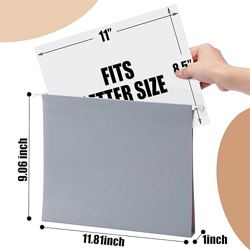 Miniatura 2 de Moinchore 50 carpetas colgantes de capacidad extra, tamaño carta, a granel, resistente, extensión, carpetas colgantes reforzadas de 9.06 x 11.81