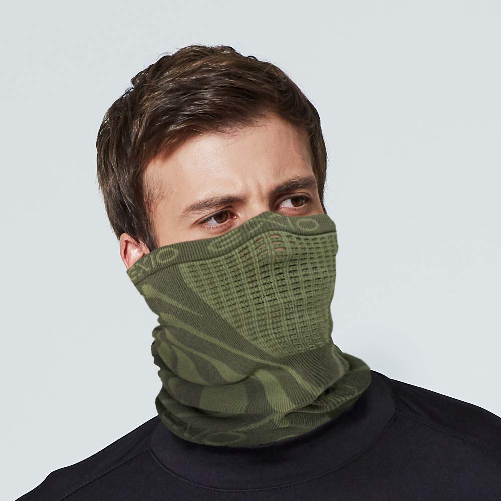 EXIO Winter Neck Warmer/Pasamontañas (1 paquete o 2 unidades) – Máscara facial a prueba de viento para esquí, snowboard - verde - talla única