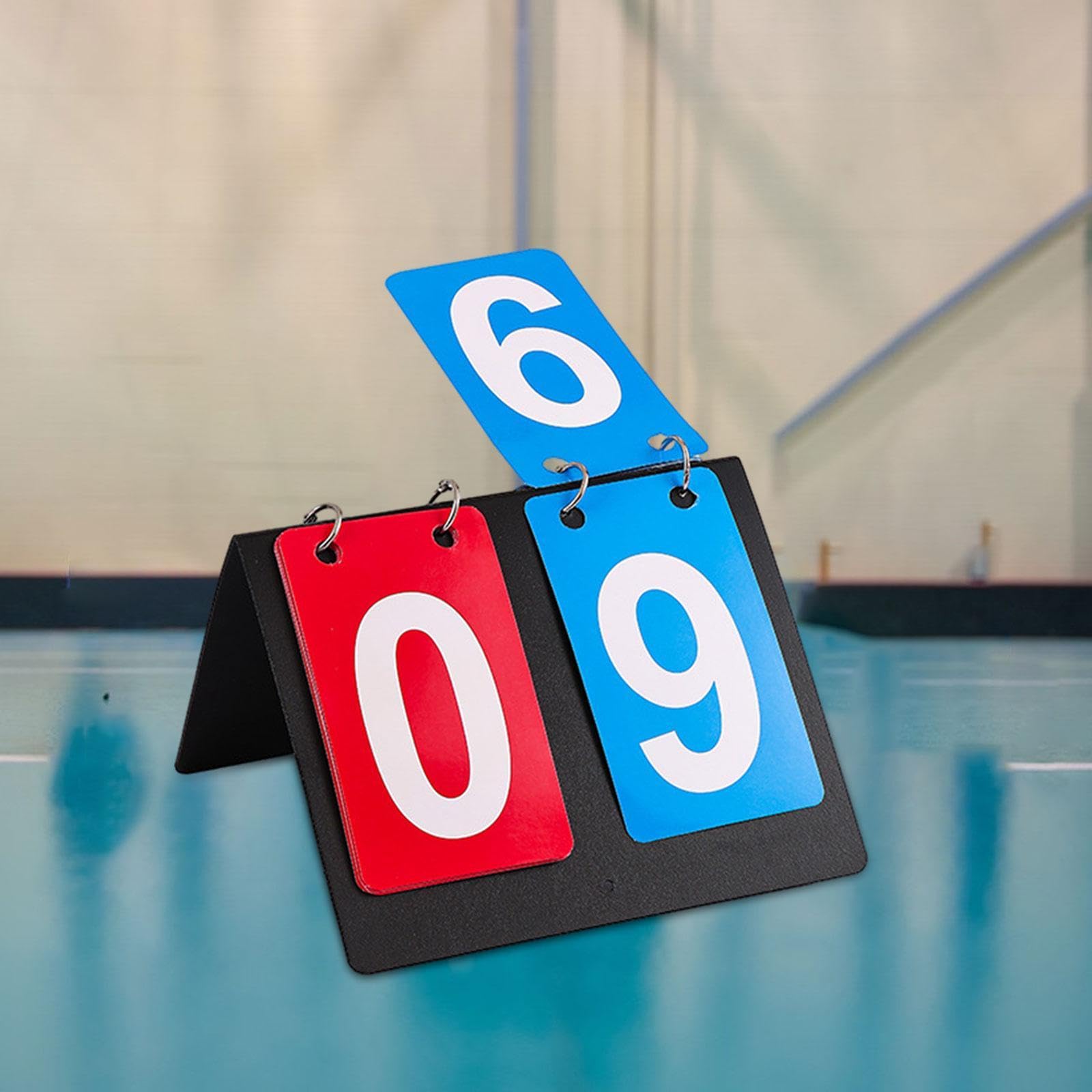 Vaveren Sports Scoreboard Substitution Board 2 Digit Flip Board Tabletop Score Flipper for Team Games Competition Volleyball Baseball