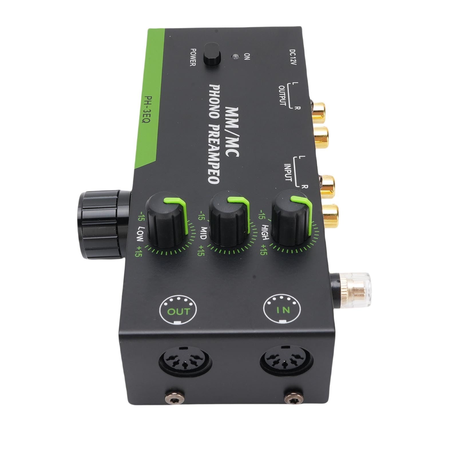 Preamplificatore Phono RIAA, MM/MC Alta Fedeltà, Costruzione in Metallo, Regolazione EQ 3 Band, per Giradischi Vinile (#1)