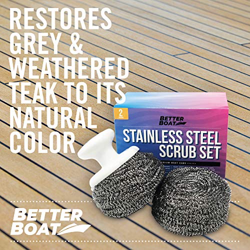 Image of Stainless Steel Scrubber Set, Marine Grade Steel Wool Scouring Pads Scrub
