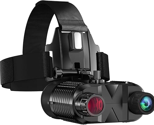 Gafas de visión nocturna montadas en la cabeza - Prismáticos de visión nocturna digitales infrarrojos recargables de 1312 pies para adultos, zoom