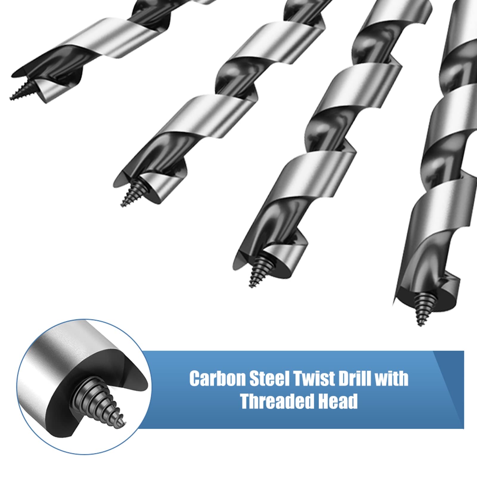 Set 8 Punze A Coclea Per Legno - Acciaio Carbonio, Diametri 6-20mm, Con Scatola Portatile - Foto 6