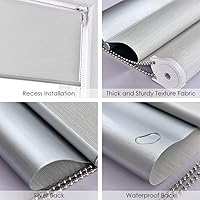 Vista 5 de ALLBRIGHT Persianas enrollables de tela con aislamiento térmico 100 % opacas, protección UV, jacquard a rayas, fáciles de instalar