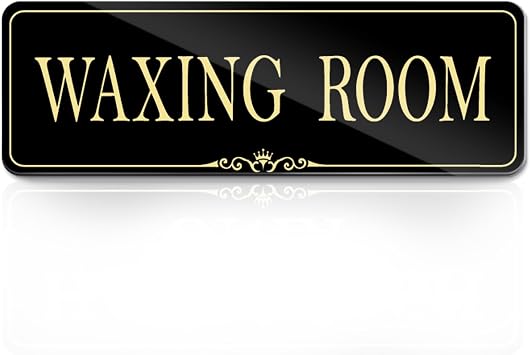 9x3 Inch Waxing Room Sign Acrylic Self-stick Door Wall Signage Royal Black