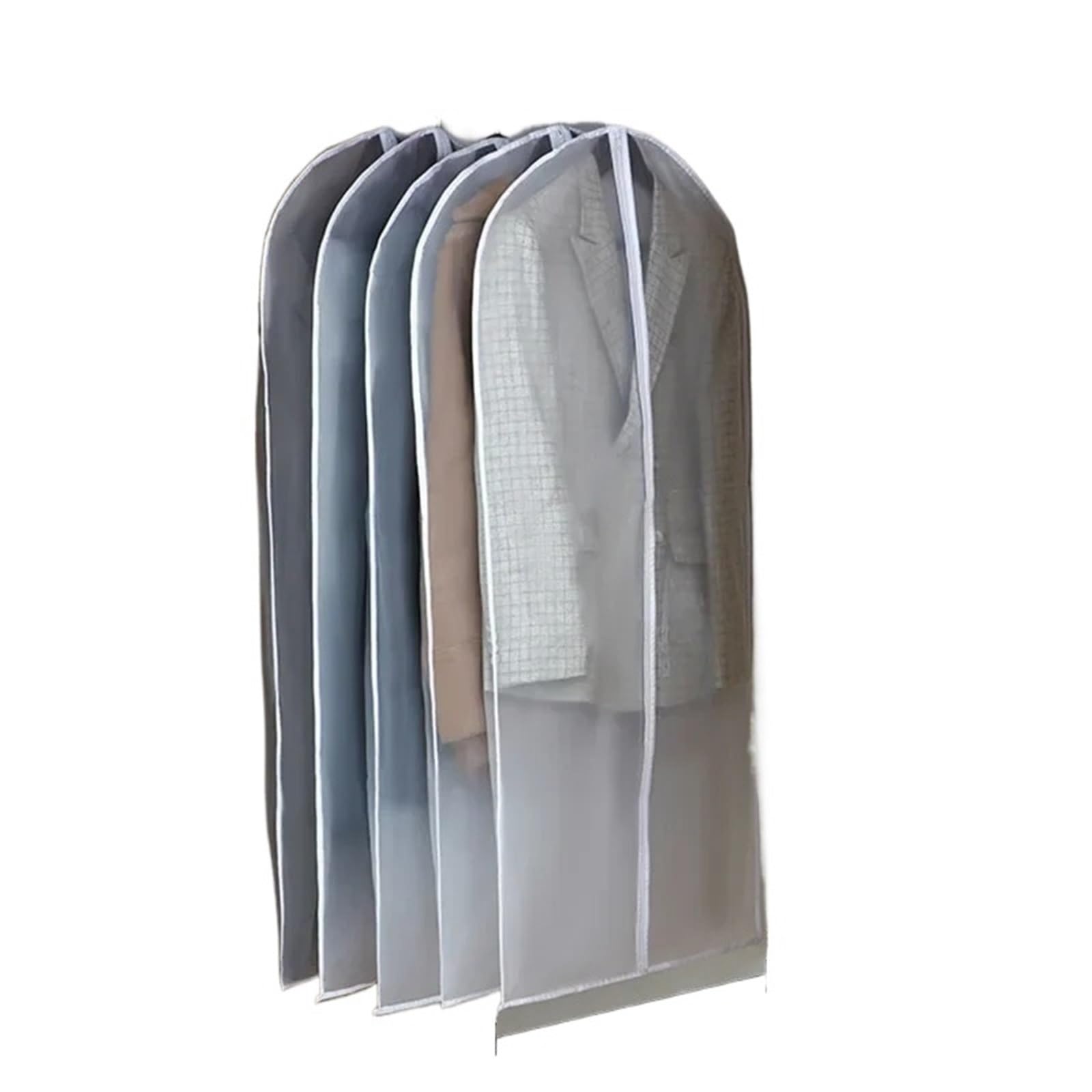 Fundas Ropa Funda Protectora For Ropa, For Vestidos De Novia, Trajes, Abrigos, Transparente, Totalmente Cerrada, Con Cremallera(60x120cm,5PCS)