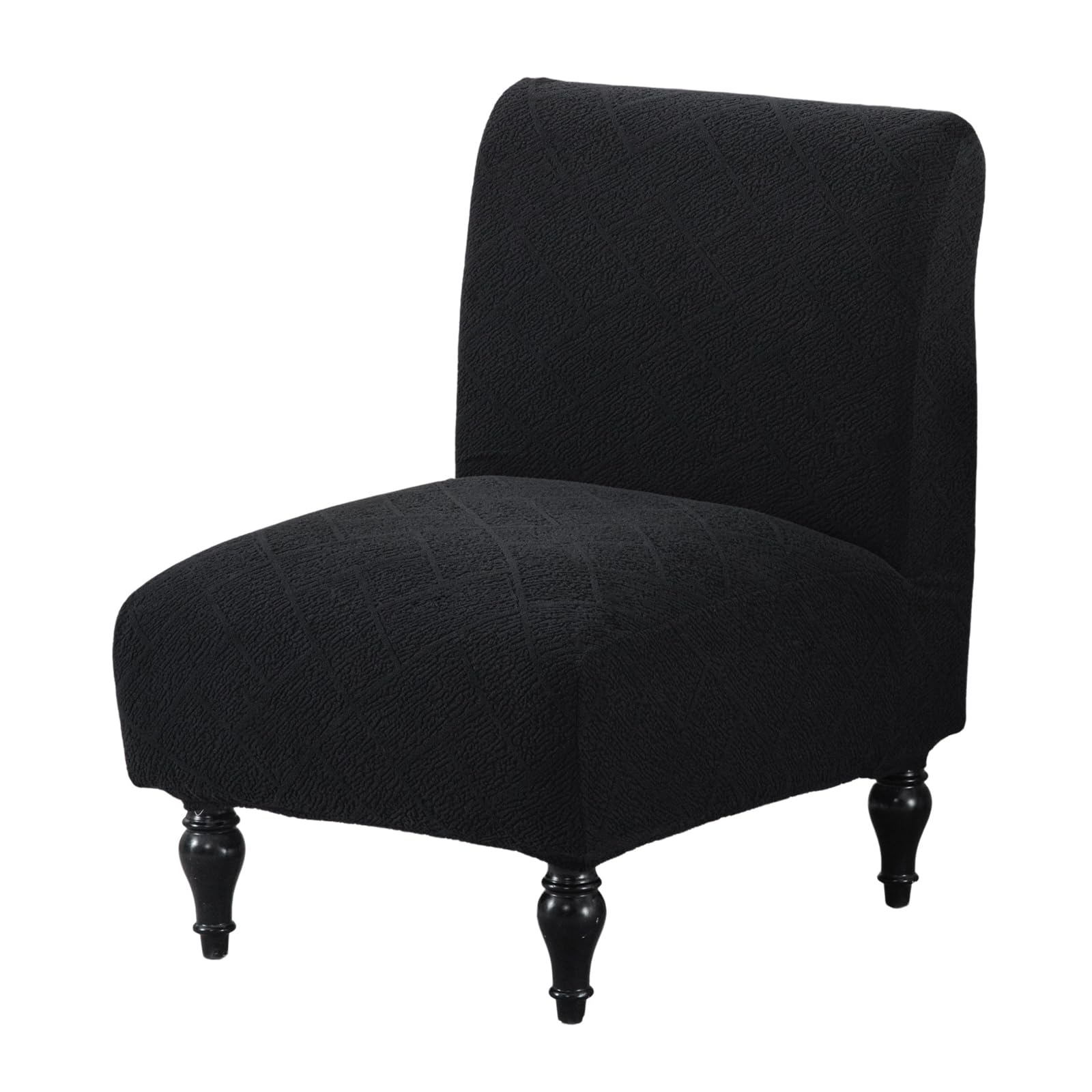 Armless Accent Chair Cover Slipcover for Living Room,Black