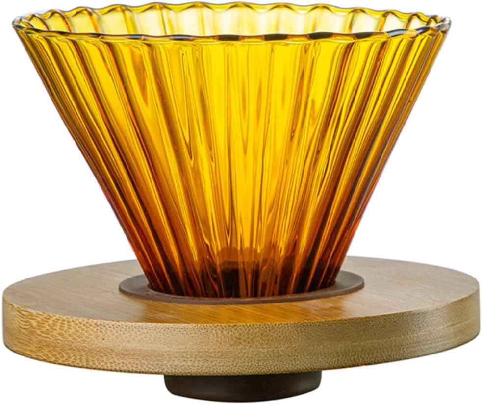 ABOOFAN Household Coffee Dripper Coffee Filter Delicate Design High-class Wood Material Reusable for Kitchen Use