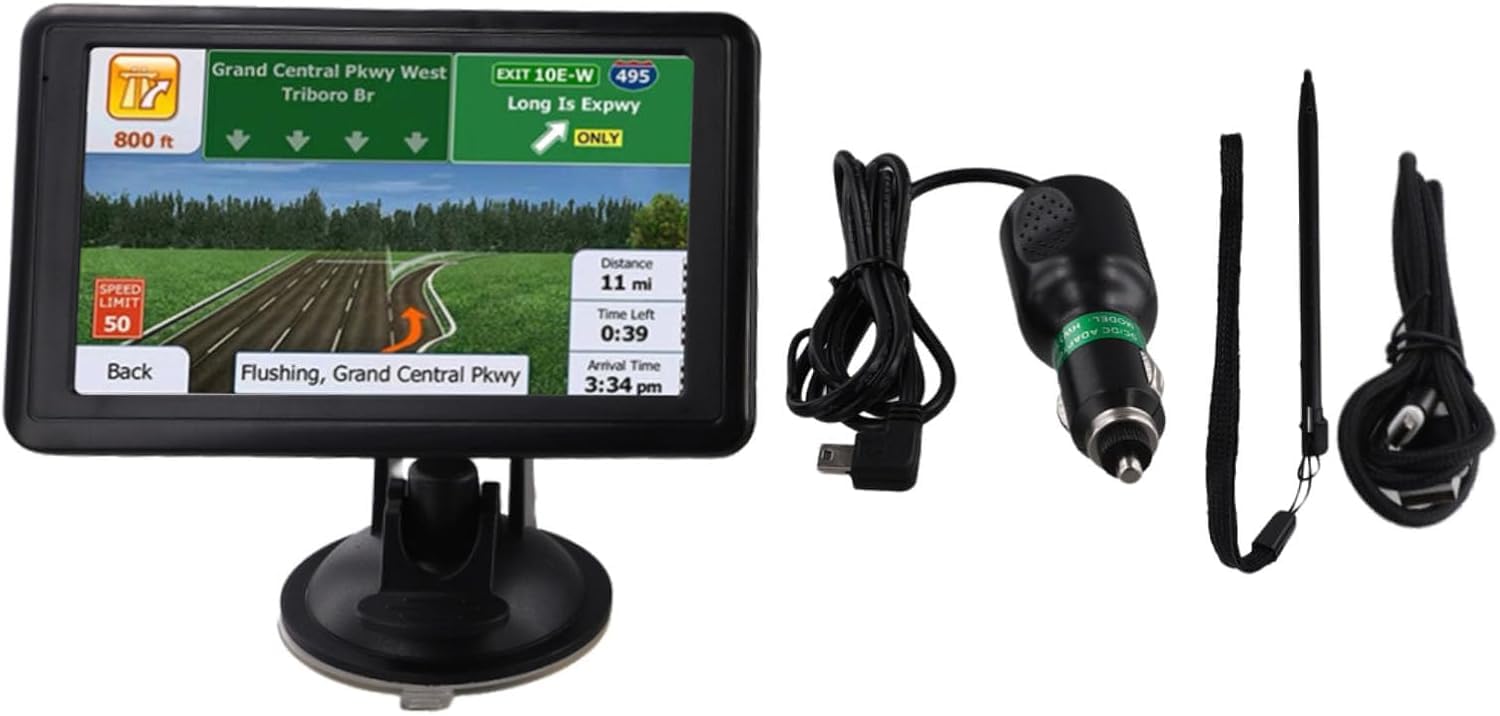 Navigateur GPS pour voiture, écran tactile de 12,7 cm, carte du trafic en direct pour voiture et camion, mises à jour des cartes du Royaume-Uni Irlande incluses, support réversible intégré, appels