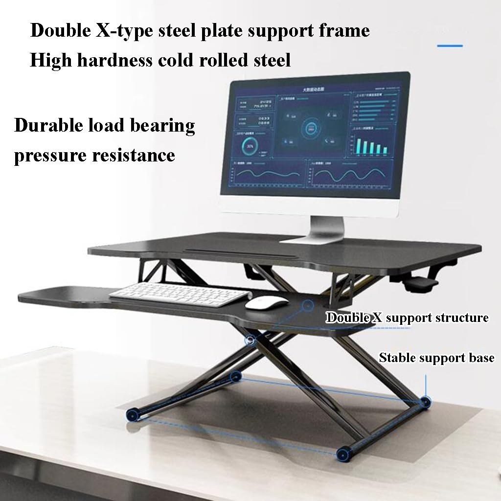Convertisseur de bureau debout réglable en hauteur – Station de travail ergonomique avec clavier amovible