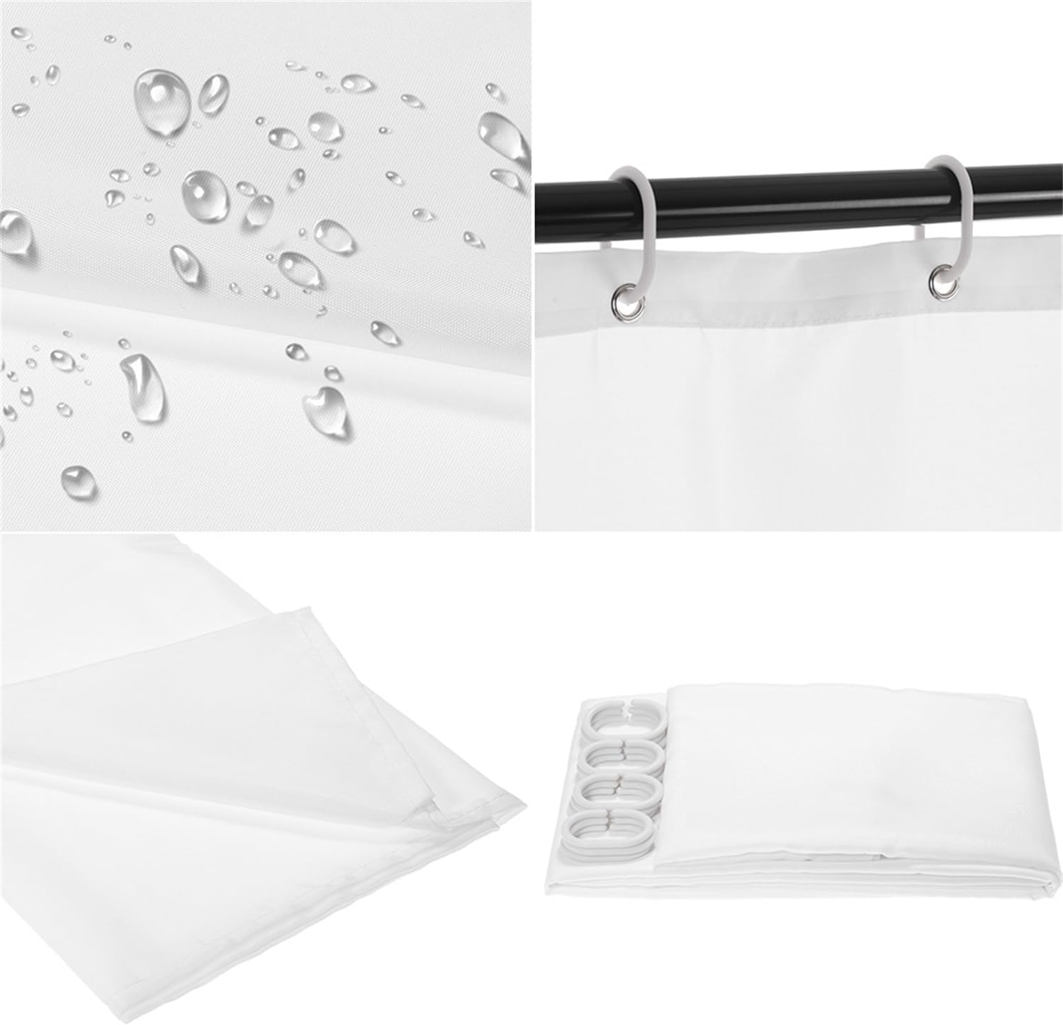 4Pcs Skull Shower Curtain Set, Helloween Red Rose Skull Shower Curtain Set Non-Slip Rug,Toilet Lid Cover,U Shape Mat,Waterproof Bathroom Decor Sets with 12 Hooks,Red Black