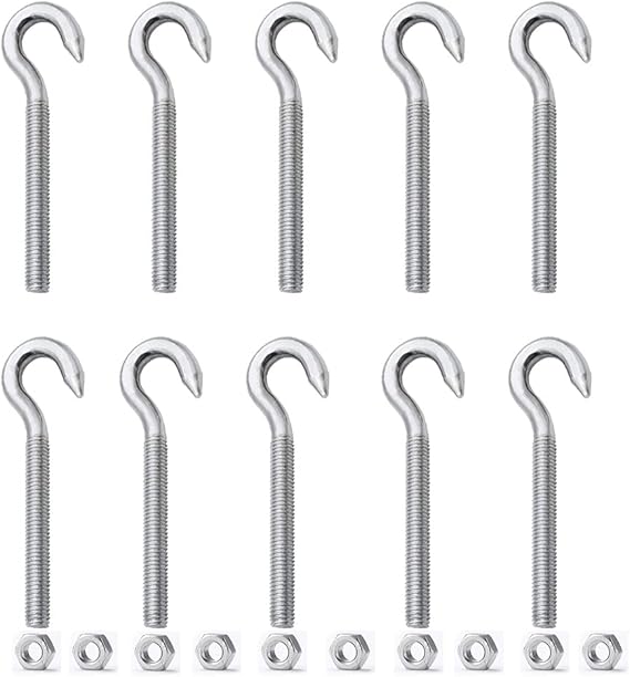 Confezione Da 10 Viti A Occhiello In Acciaio Inossidabile, Gancio - Foto 8