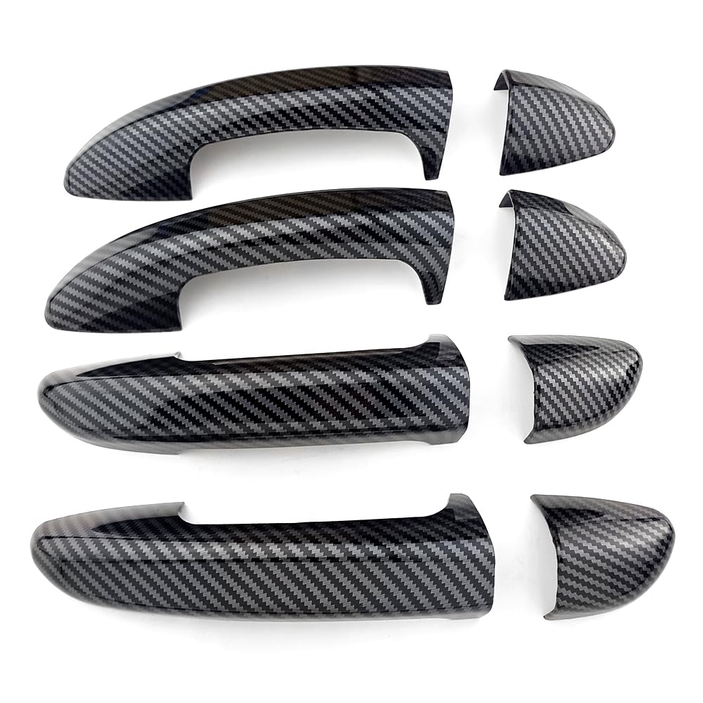 Exterior Door Handle Cover Trim for Volkswagen VW Passat B6 B7 2006-2015 CC 2009-2017 Accessories Decor (Carbon Fiber Pattern)
