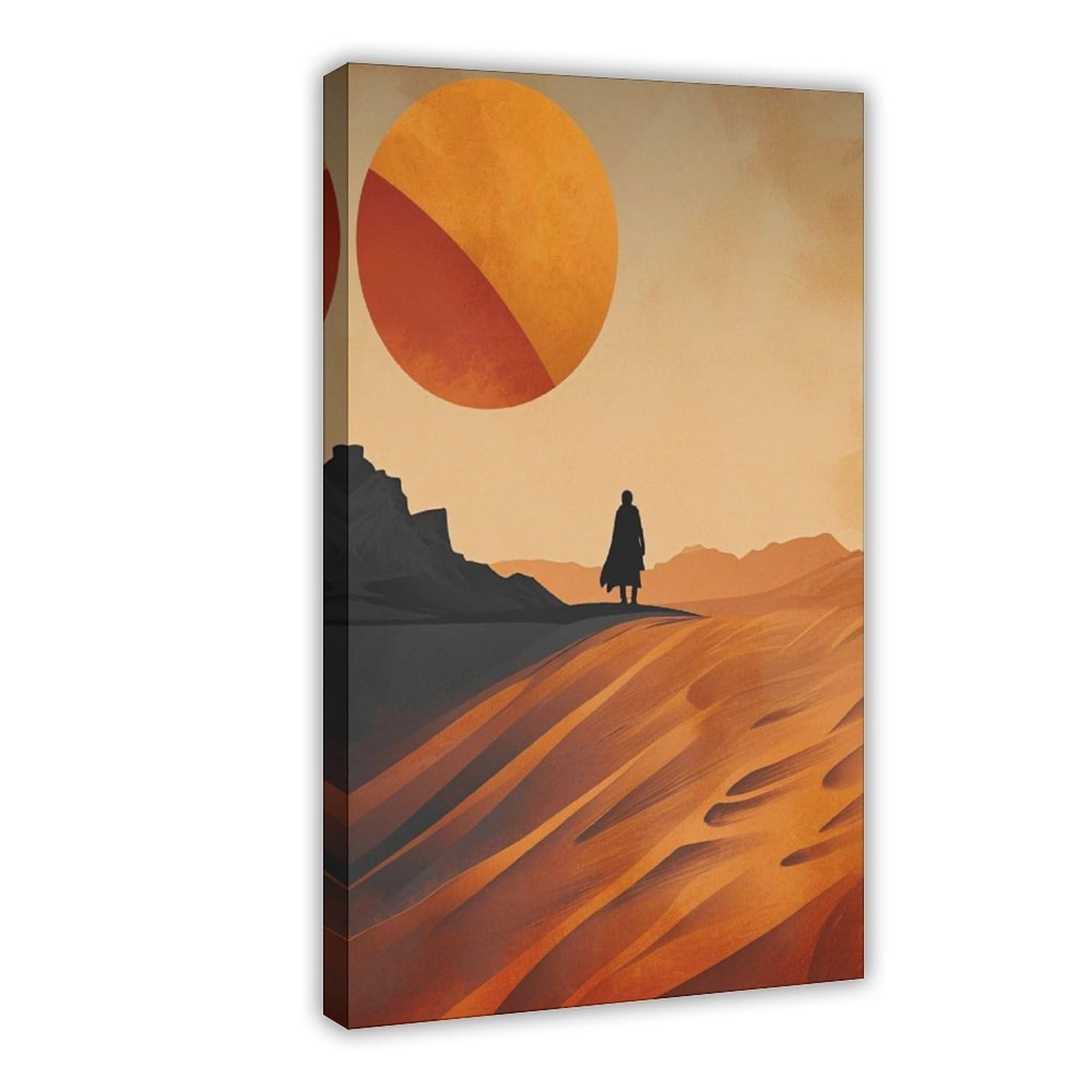Qitubvaf Dune Inspiration Canvas Poster Bedroom Decor Landscape Office Room Decor Gift 12X18inch(30X45cm)