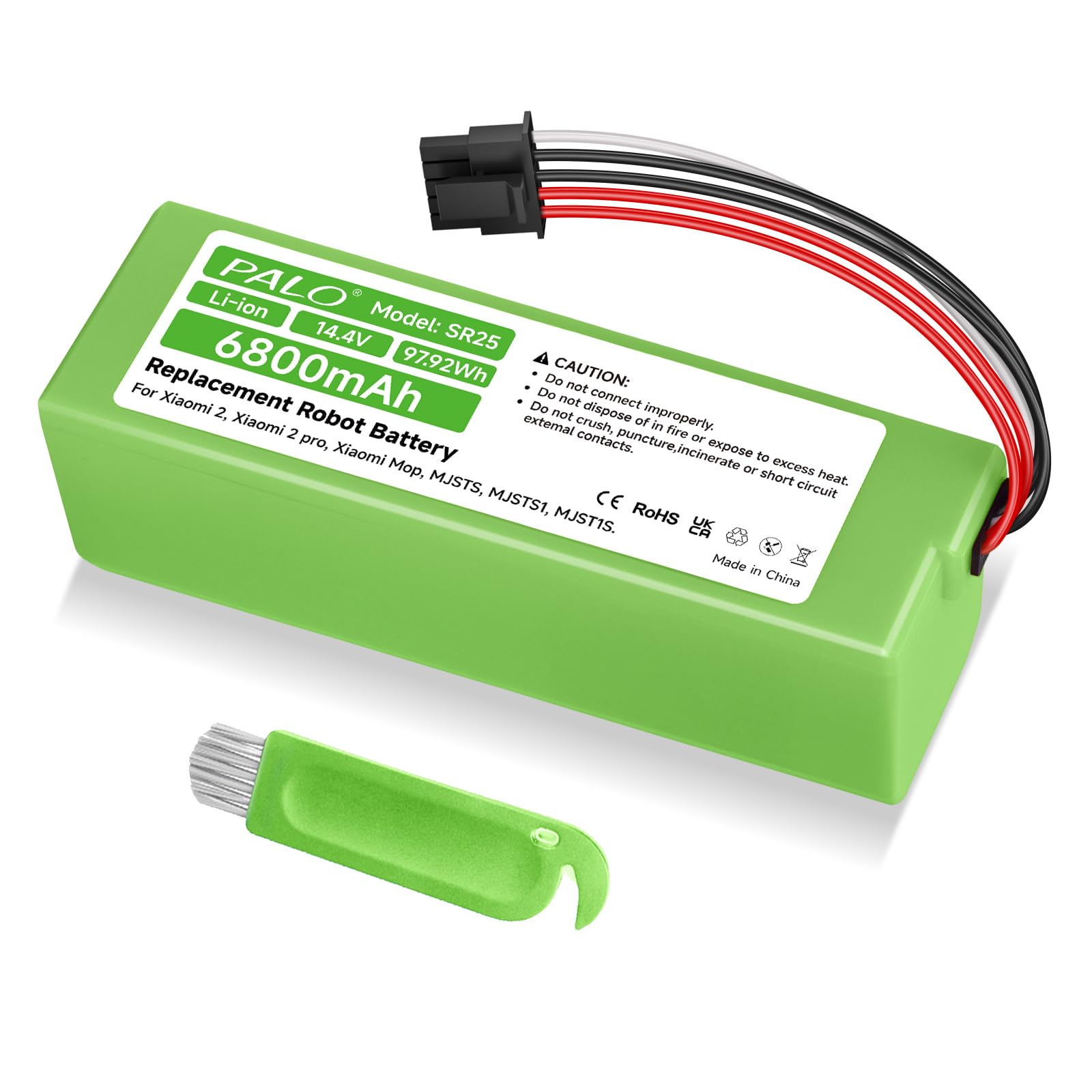 6800mAh Battery for Xiaomi Mi Robot Vacuum-Mop 2 Pro, D099-4S2P, MJSTS1, MJSTP, C101, S1-260-4S2P