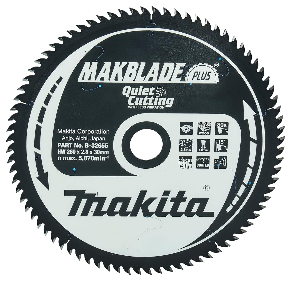 Lame de scie circulaire Makita Makblade 260 x 30 mm 80Z B-32655 pour scie a onglet