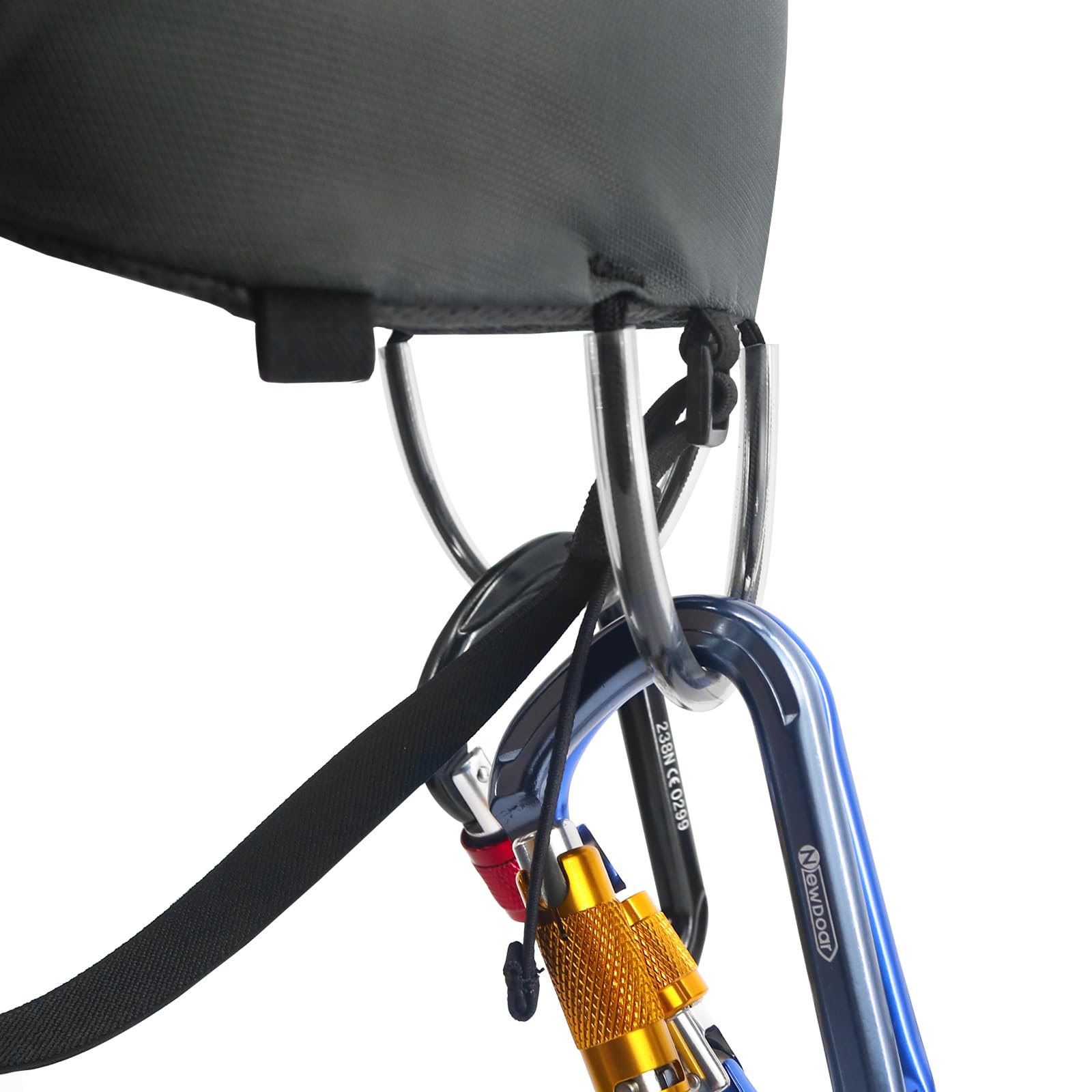 NewDoar Arnés de escalada certificado UIAA y CE, arnés de escalada en roca, arnés de medio cuerpo, protección de cadera de cintura, cinturón de seguridad ajustable para rapel, rescate de incendios,