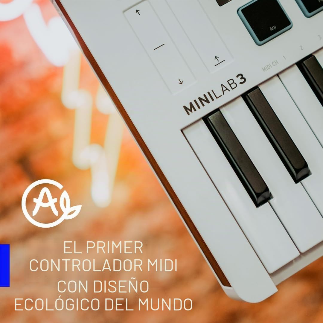 MiniLab 3 Deep Black, Arturia Controlador MIDI 25 teclas Plug and Play