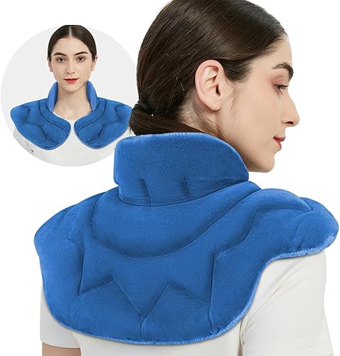 Vista 17 de Almohadilla térmica para microondas para aliviar el dolor, 8 x 18 pulgadas, almohadillas de calor húmedo para microondas, cuello, hombros, espalda
