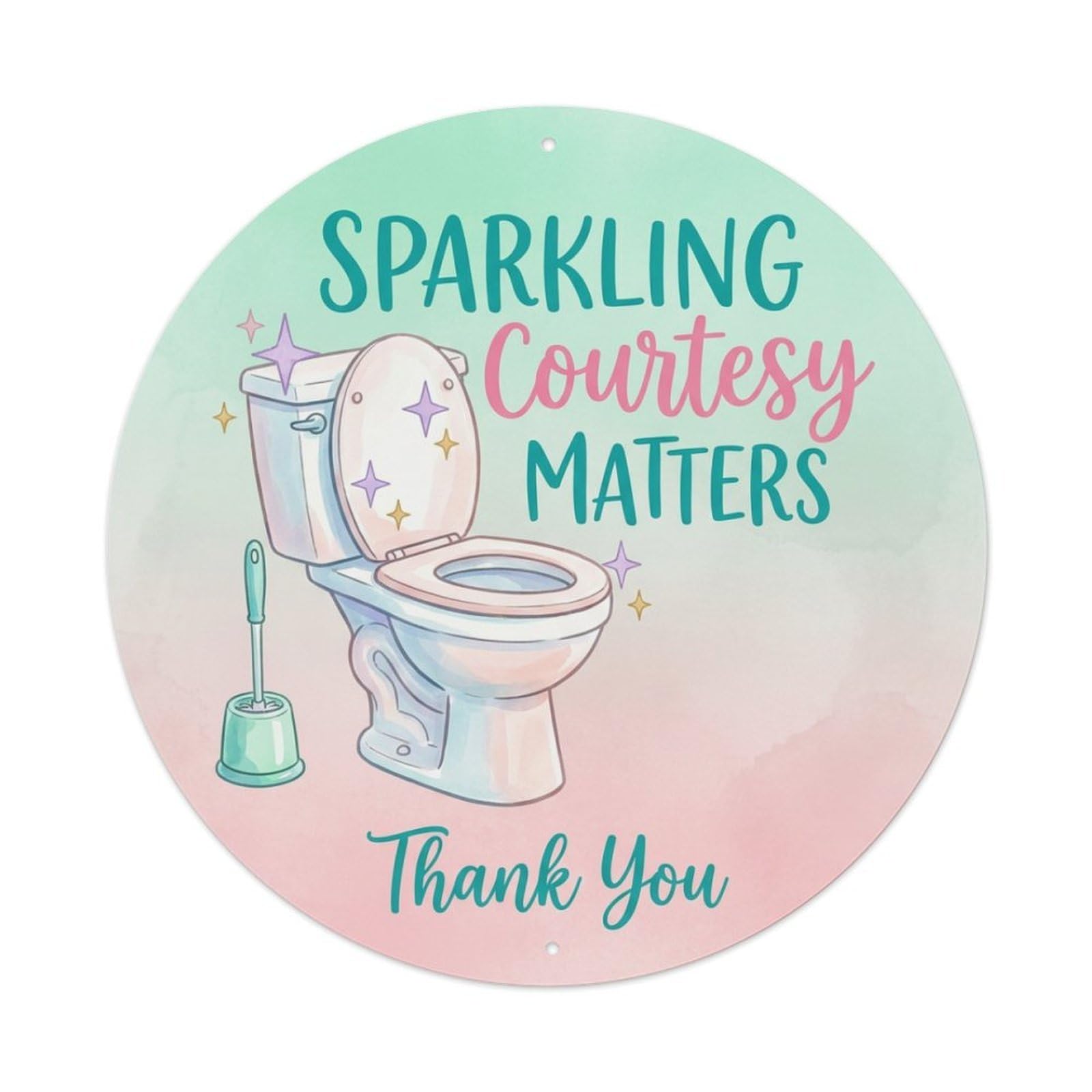 Toilet Clean Bathroom Reminder Sparkling Courtesy 1 Metal Tin Sign