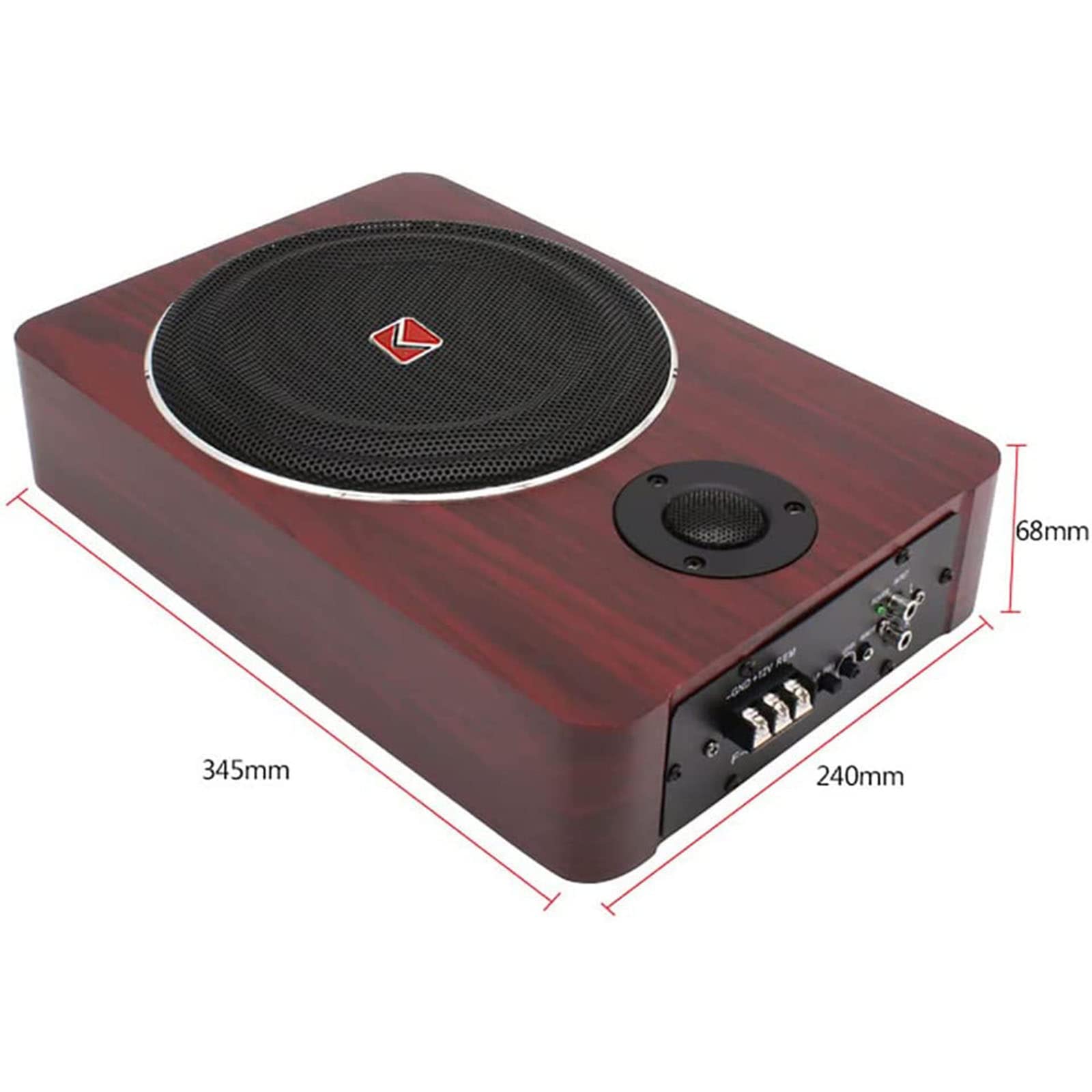 Seduto subwoofer automatico,Subwoofer attivo ultra sottile da 8,Subwoofer amplificato,subwoofer compatto per auto,Subwoofer per autoSubwoofer per auto,600W,nero