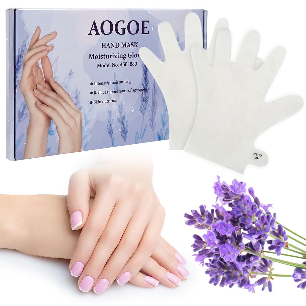 AOGOE Hands Moisturizing Gloves, 6 works Hand Skin Repair Renew Mask, Moisture Enhancing Gloves for Dry Aging