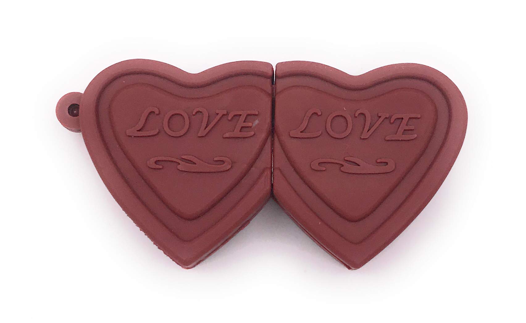 Onwomania Love Love Herz podwójne serce brązowy USB Stick in Alu pudełko prezentowe 128 GB USB 3.0