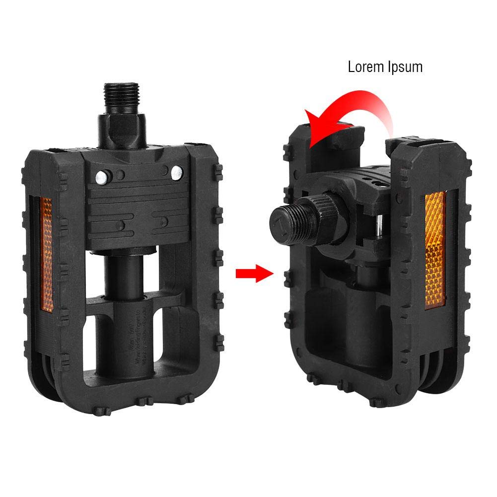 Jadeshay Pedali Bici, 2 Pezzi Universali Pedali per Bici Pieghevoli per Bici con Riflettori Parti Accessorie per Ciclismo all'aperto, Un Paio Pedali MTB Bicletta Road Bike E-Bike