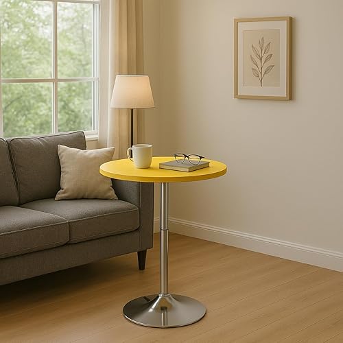 Miniatura 60 de Magshion Mesa de bar redonda de 31 pulgadas, altura ajustable, 26-35 pulgadas, mesa de pub con base ampliada para sala de estar, patio, bistró,